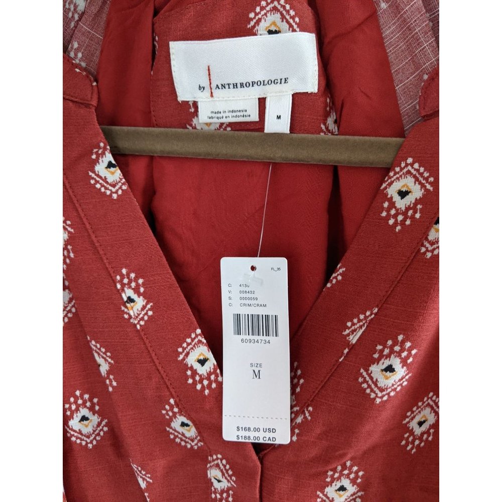 NWT Anthropologie Felipa Maxi Dress M Smocked Red - Picture 7 of 12